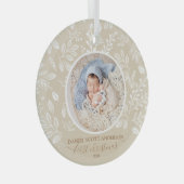 Onze eerste kerstfoto-ingang glas ornament (Voorkant Rechts)