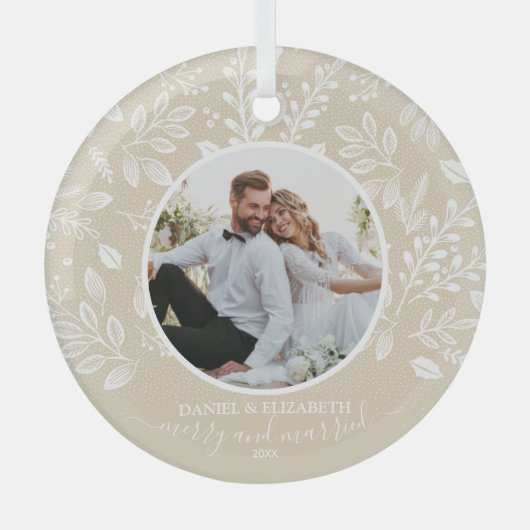 Onze eerste kerstfoto-ingang glas ornament (Voorkant)