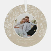 Onze eerste kerstfoto-ingang glas ornament (Achterkant)