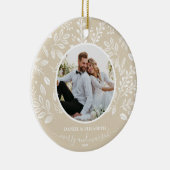 Onze eerste kerstfoto-ingang keramisch ornament (Rechts)