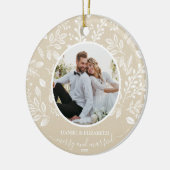 Onze eerste kerstfoto-ingang keramisch ornament (Links)