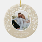 Onze eerste kerstfoto-ingang keramisch ornament (Achterkant)