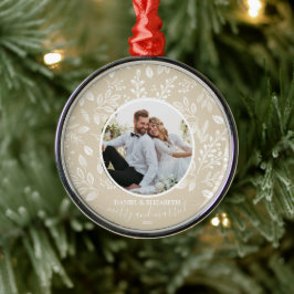 Onze eerste kerstfoto-ingang metalen ornament
