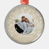 Onze eerste kerstfoto-ingang metalen ornament (Voorkant)