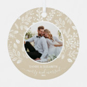 Onze eerste kerstfoto-ingang metalen ornament (Voorkant)