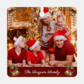 Onze eerste kerstfoto is modern metalen ornament (Voorkant)