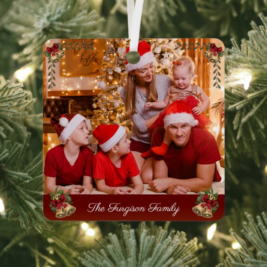 Onze eerste kerstfoto is modern metalen ornament (Insitu)