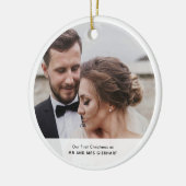 Onze eerste kerstfoto Keepsake Custom Keramisch Ornament (Links)