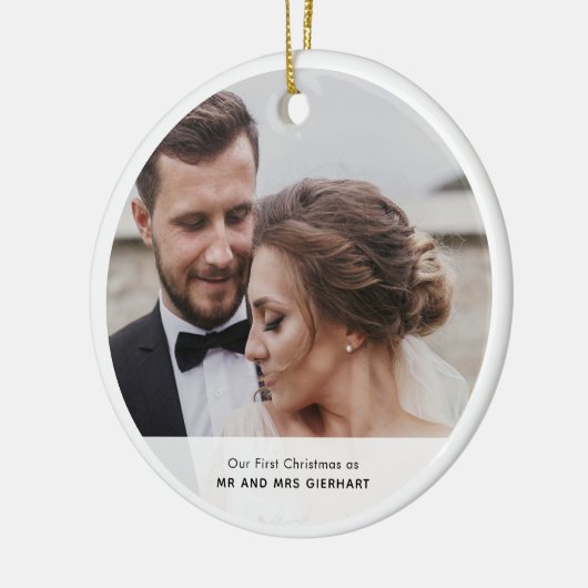 Onze eerste kerstfoto Keepsake Custom Keramisch Ornament (Links)
