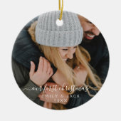 Onze eerste kerstfoto keramisch ornament (Voorkant)