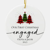 Onze eerste kerstfoto keramisch ornament (Voorkant)