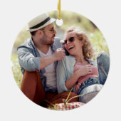 Onze eerste kerstfoto keramisch ornament (Achterkant)