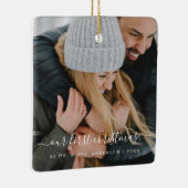 Onze eerste kerstfoto keramisch ornament (Rechts)