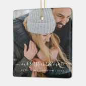 Onze eerste kerstfoto keramisch ornament (Links)