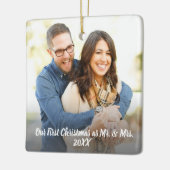 Onze eerste kerstfoto keramisch ornament (Links)