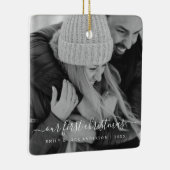 Onze eerste kerstfoto keramisch ornament (Rechts)