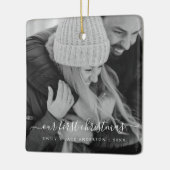 Onze eerste kerstfoto keramisch ornament (Links)