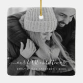 Onze eerste kerstfoto keramisch ornament (Achterkant)