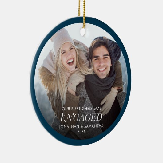 Onze eerste kerstfoto keramisch ornament (Rechts)