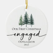 Onze eerste kerstfoto keramisch ornament (Voorkant)