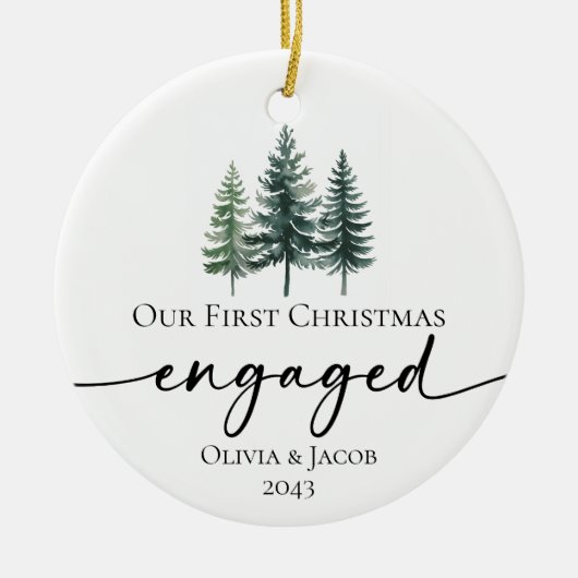 Onze eerste kerstfoto keramisch ornament (Voorkant)