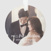 Onze eerste kerstfoto met briefte foto ornament (achterkant)