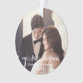 Onze eerste kerstfoto met briefte foto ornament (voorkant)