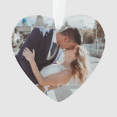 Onze eerste kerstfoto met elegant Plum Floral Ornament (achterkant)