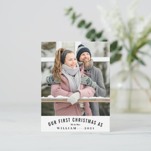 Onze eerste kerstfoto met Mr en Mrs Wedding. Briefkaart (Staand voorkant)