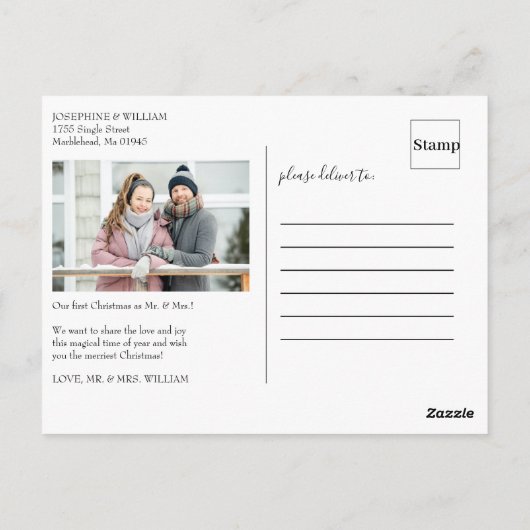 Onze eerste kerstfoto met Mr en Mrs Wedding. Briefkaart (Achterkant)