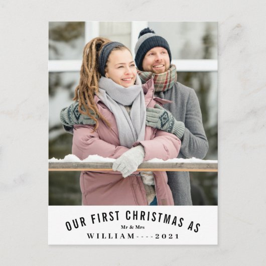 Onze eerste kerstfoto met Mr en Mrs Wedding. Briefkaart (Voorkant)