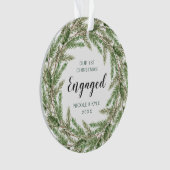 Onze eerste kerstfoto met Pine Wreatfoto Ornament (voorkant)