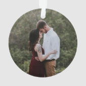 Onze eerste kerstfoto met Pine Wreatfoto Ornament (achterkant)