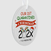 Onze eerste kerstfoto met Quaranted Ornament (voorkant)