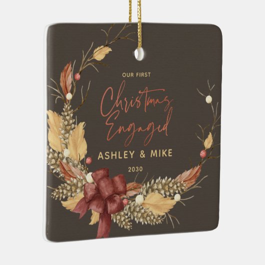 Onze eerste kerstfoto met superieur koper keramisch ornament (Rechts)