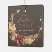 Onze eerste kerstfoto met superieur koper keramisch ornament (Links)