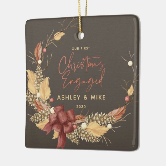 Onze eerste kerstfoto met superieur koper keramisch ornament (Links)