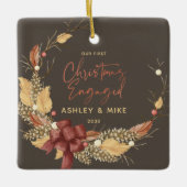 Onze eerste kerstfoto met superieur koper keramisch ornament (Voorkant)