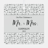 Onze eerste kerstfoto, Mr. en Mrs Wedding. Metalen Ornament (Voorkant)