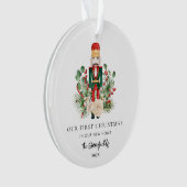 Onze eerste kerstfoto Nutcracker Nieuw adres Ornament (voorkant)