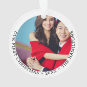 Onze eerste kerstfoto op maat ornament (achterkant)