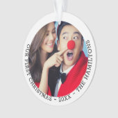 Onze eerste kerstfoto op maat ornament (voorkant)