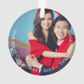 Onze eerste kerstfoto op maat ornament (achterkant)