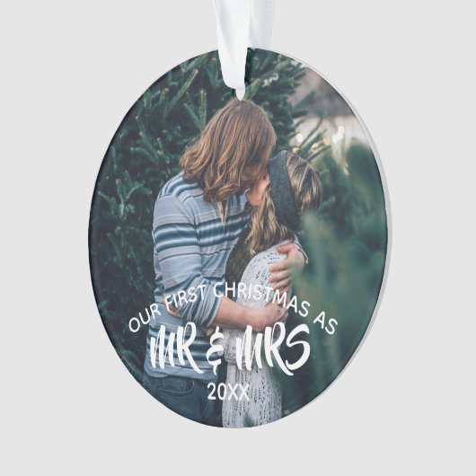 Onze eerste kerstfoto op maat ornament (voorkant)