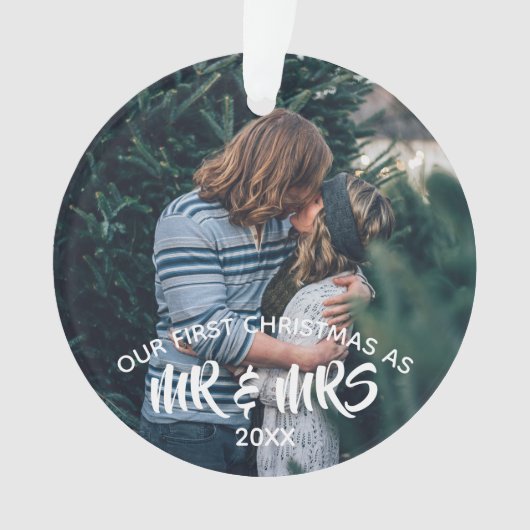 Onze eerste kerstfoto op maat ornament (voorkant)