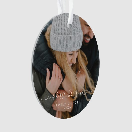 Onze eerste kerstfoto ornament (voorkant)