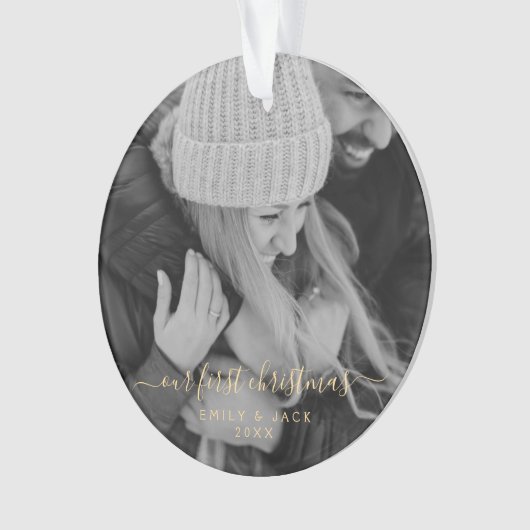 Onze eerste kerstfoto ornament (voorkant)