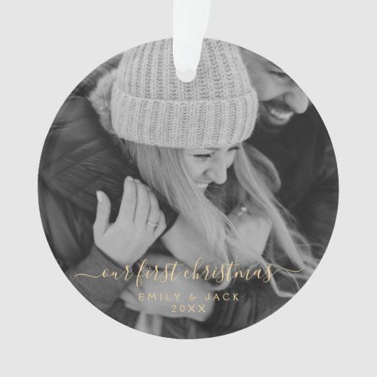 Onze eerste kerstfoto ornament (voorkant)