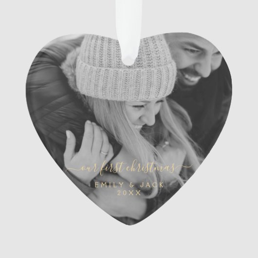 Onze eerste kerstfoto ornament (voorkant)