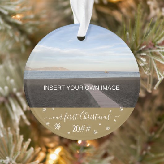 Onze eerste kerstfoto ornament (Boom)